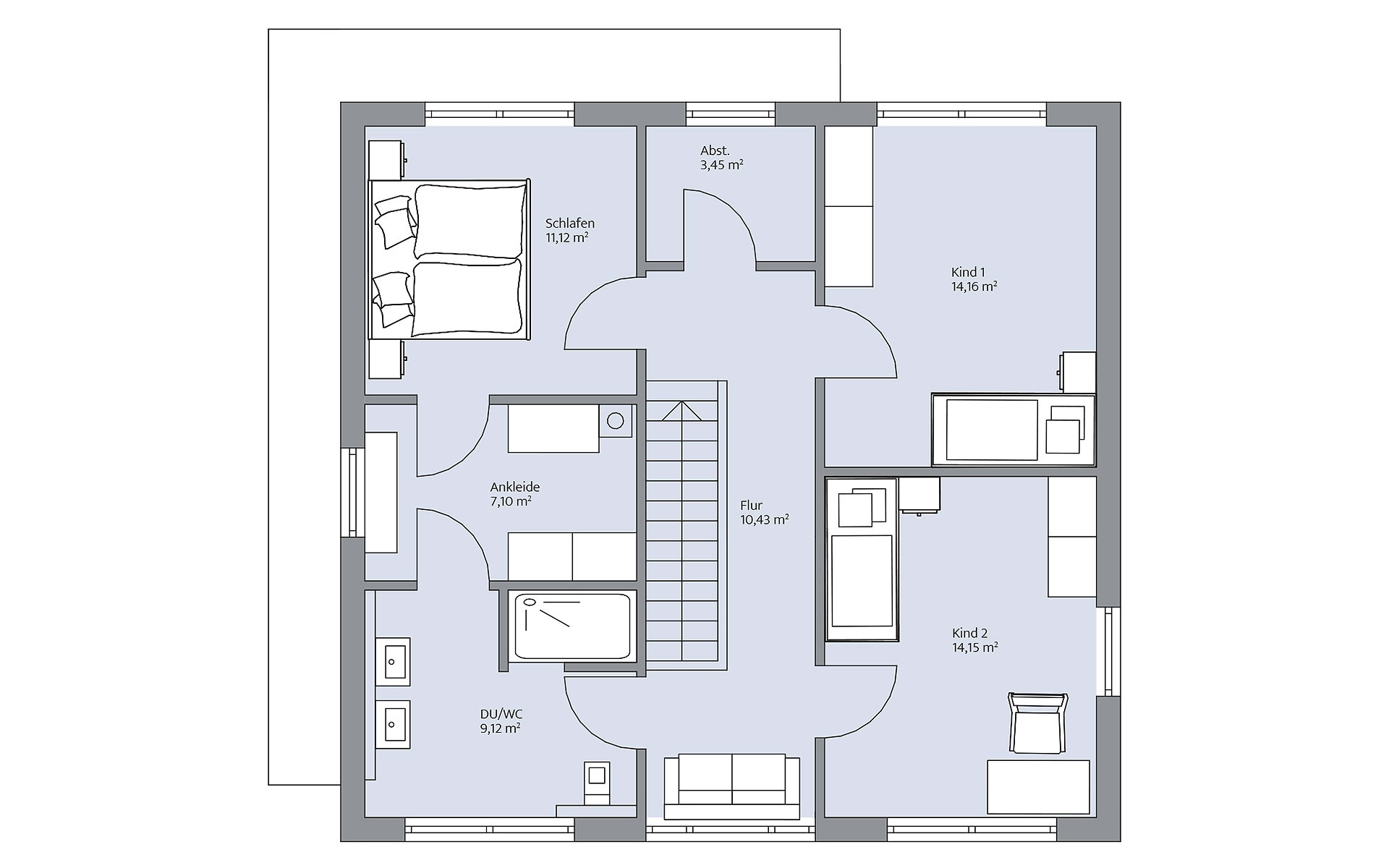 Obergeschoss Ückerroth von BAUMEISTER-HAUS Kooperation e.V.